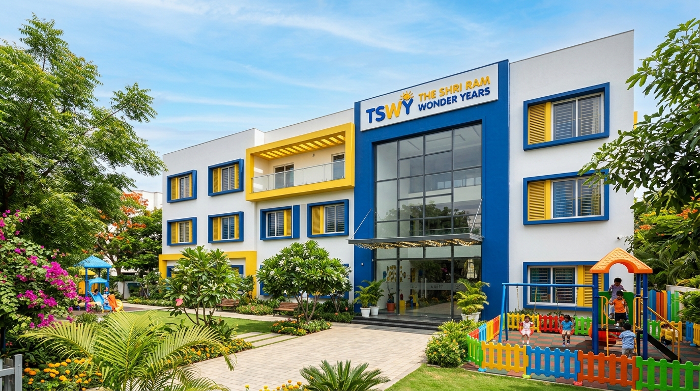 Modern TSWY Preschool Campus Exterior with signature architecture